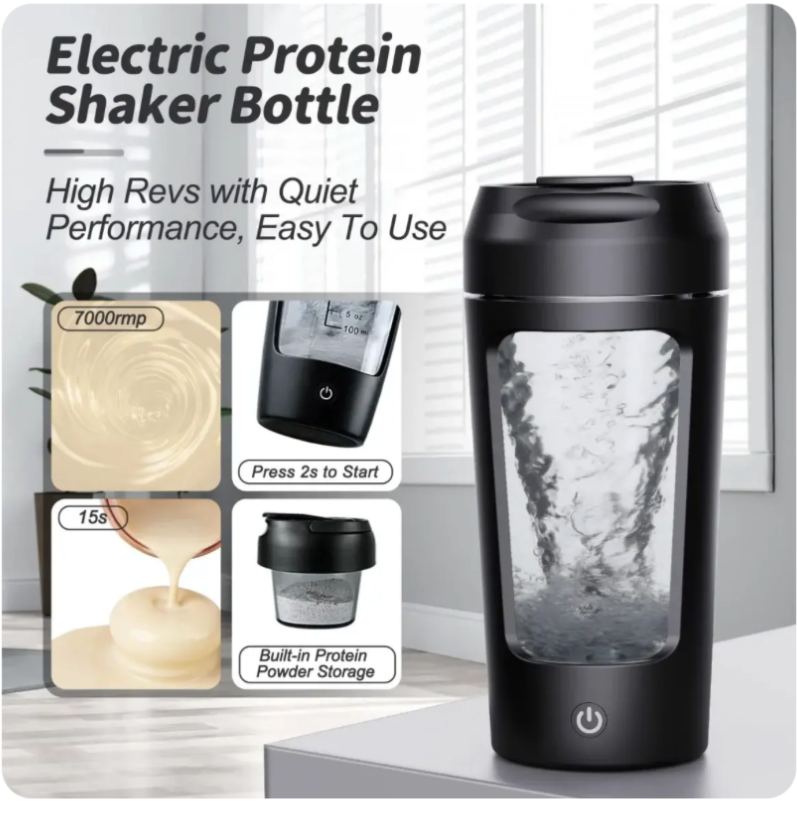 Electric Portable Whey Protein Shaker Bottle
