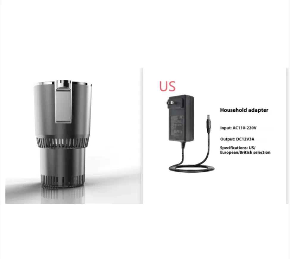 2-in-1 Car Cup Holder with Heating & Cooling, Digital Temperature Display