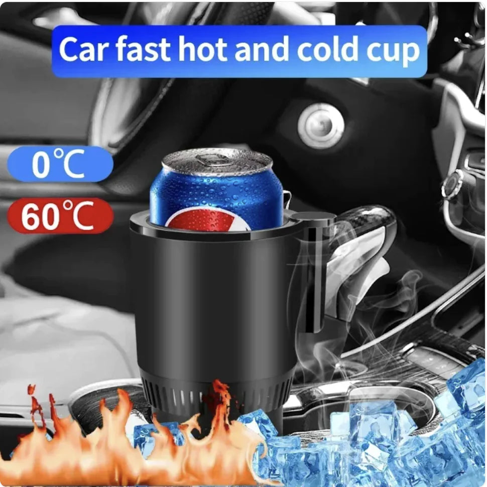 2-in-1 Car Cup Holder with Heating & Cooling, Digital Temperature Display
