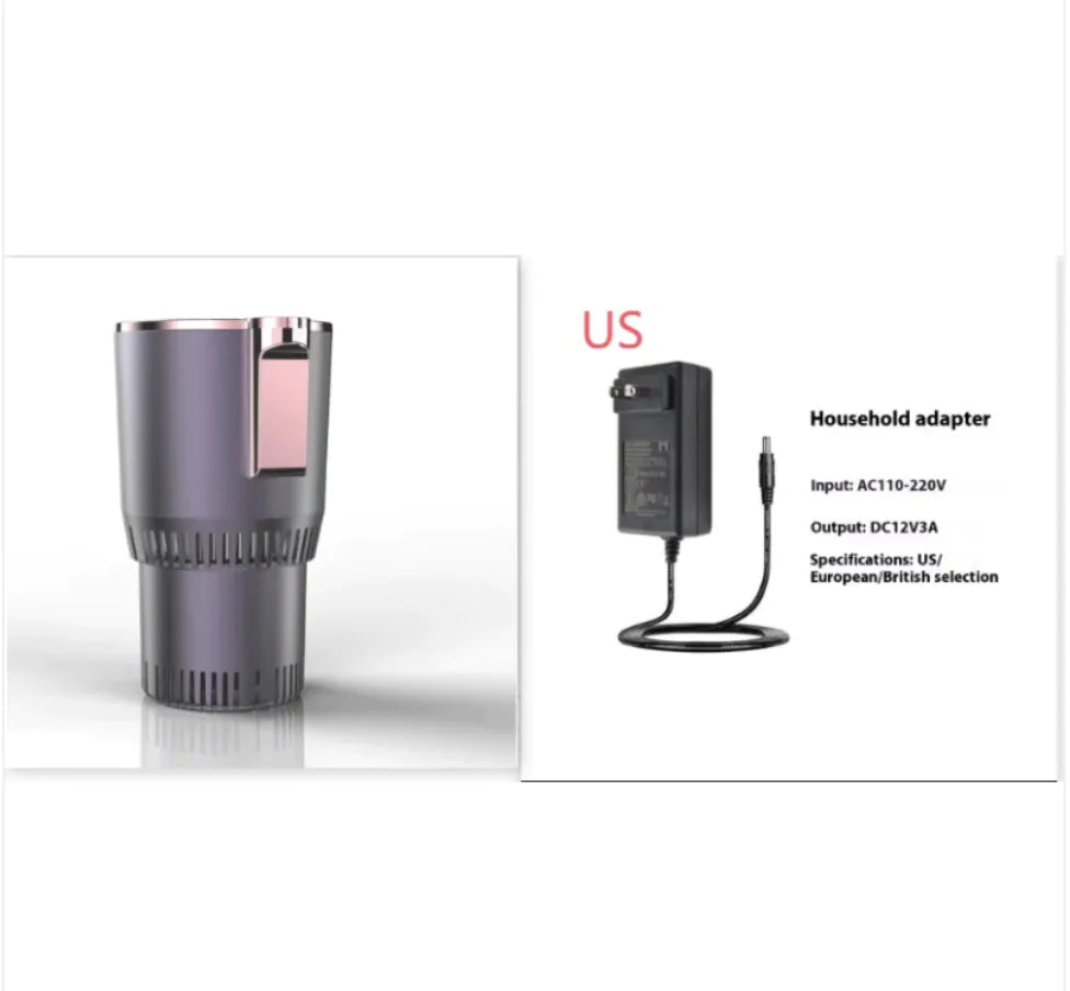 2-in-1 Car Cup Holder with Heating & Cooling, Digital Temperature Display